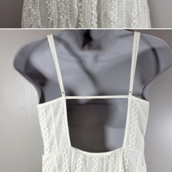 Cream Lace Babydoll Mini Dress - Picture 2 of 4
